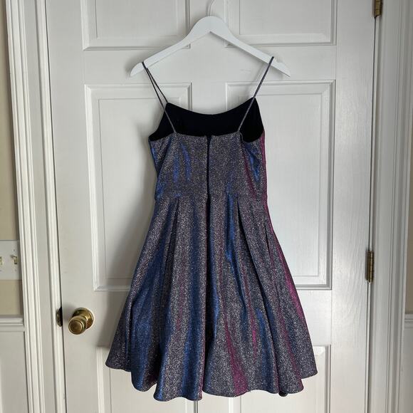 Betsy & Adam Galaxy Glittery Fit & Flare Party Dress - Picture 9 of 10